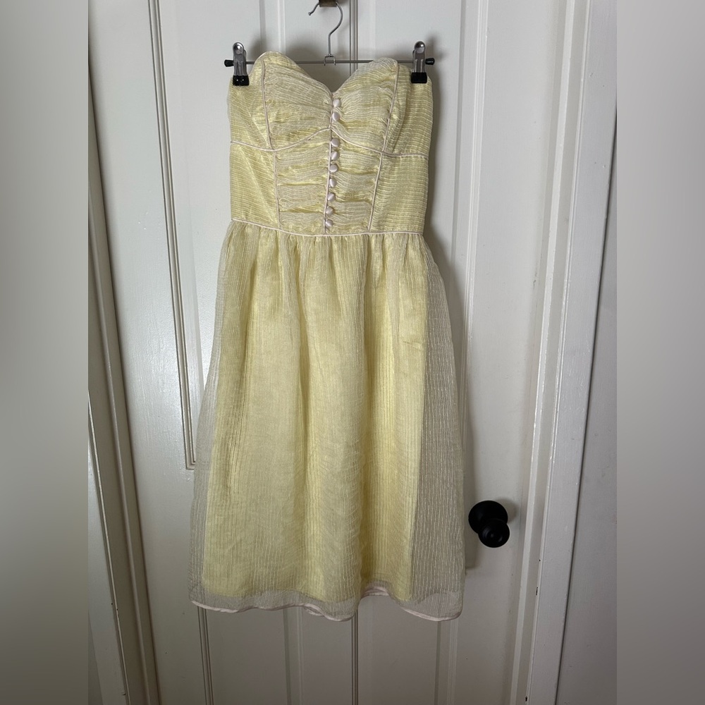 Betsey Johnson Light Yellow Strapless Dress